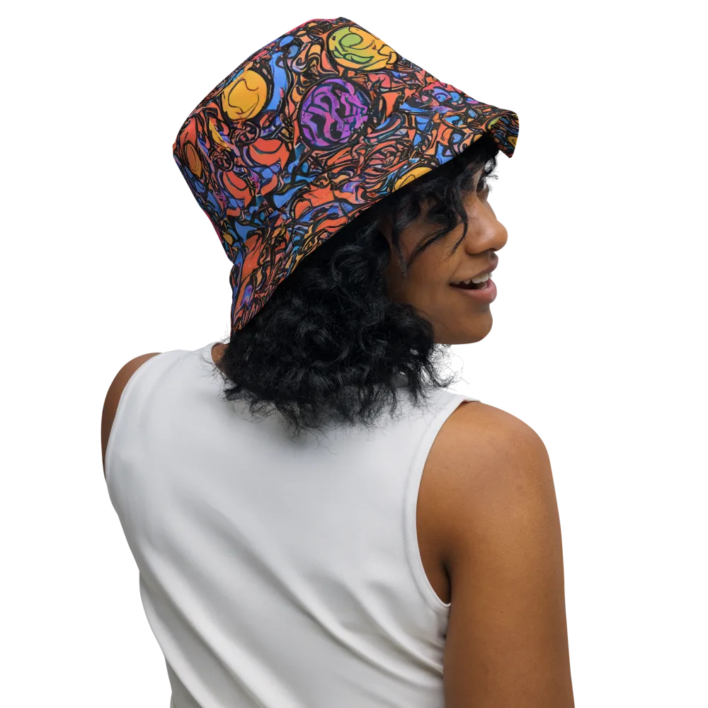 Neon Inkstorm on Reversible Bucket Hat — Right Outside