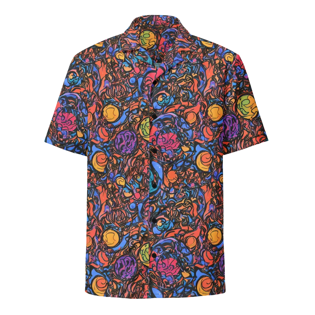 Neon Inkstorm on Button Shirt — Front