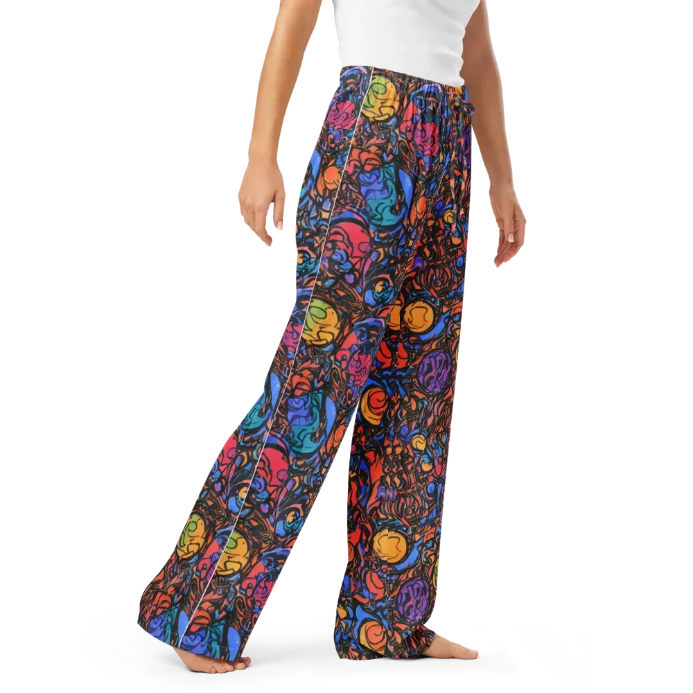 Neon Inkstorm on Women's Pajama Pants — Right Front