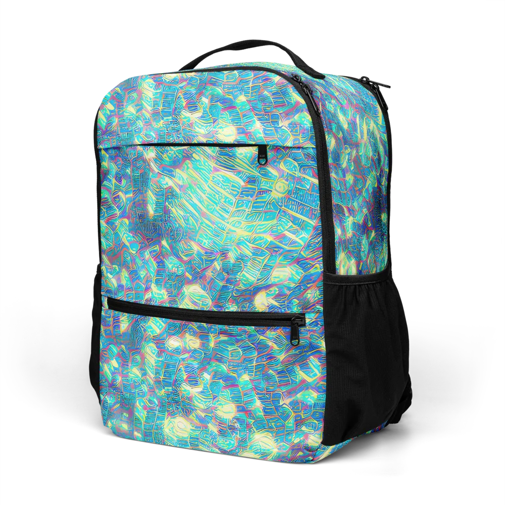 Neon Cartography on Utility Backpack — Left Front