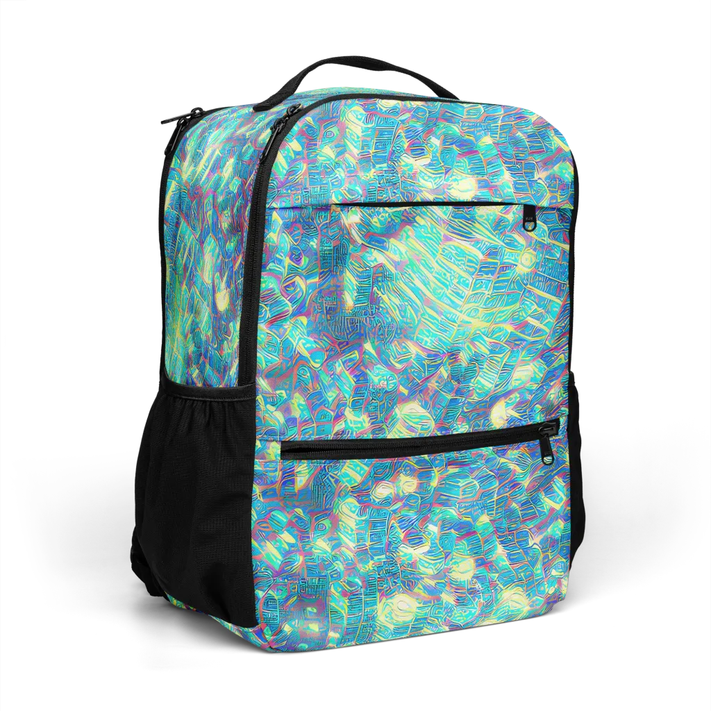 Neon Cartography on Utility Backpack — Right Front