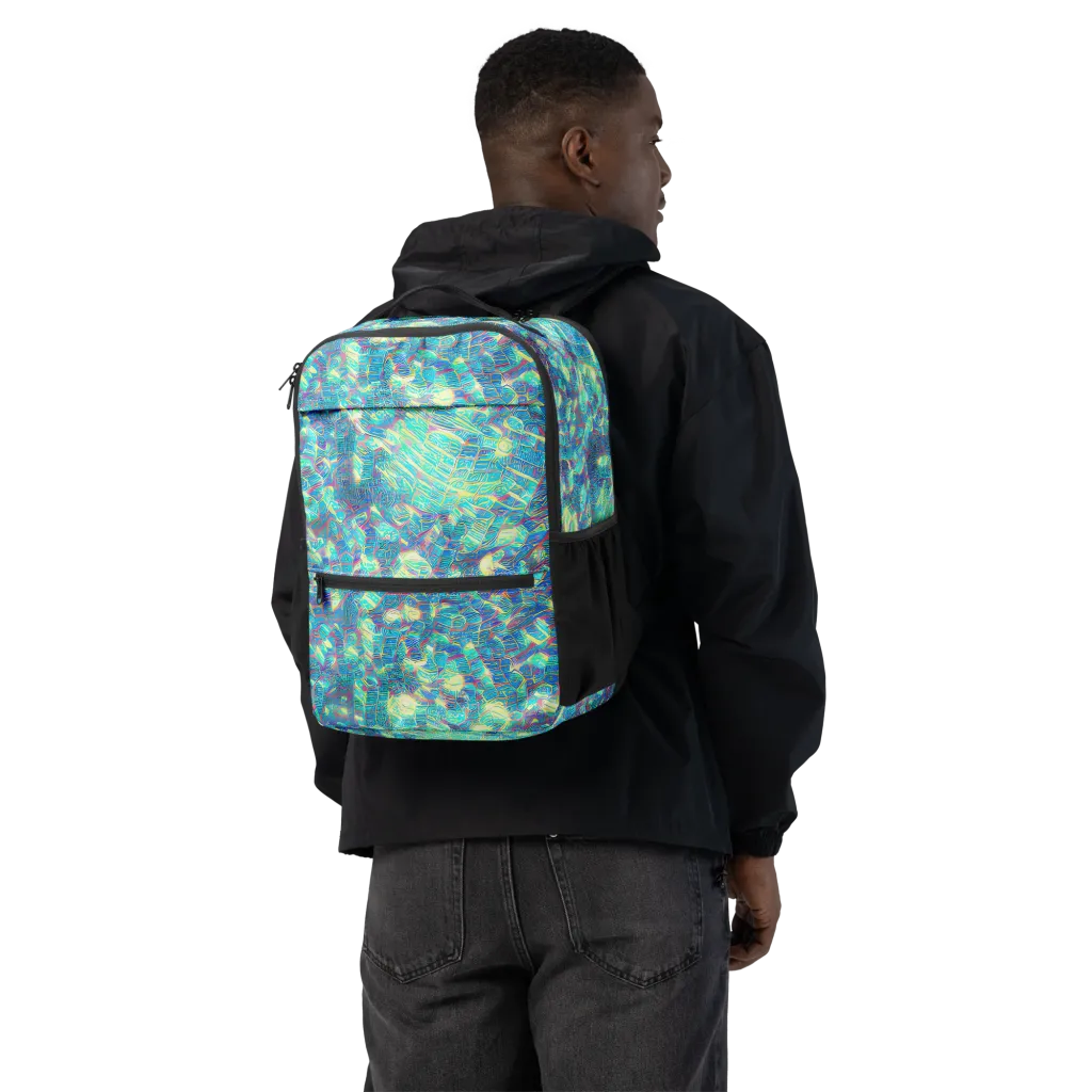 Neon Cartography on Utility Backpack — Back
