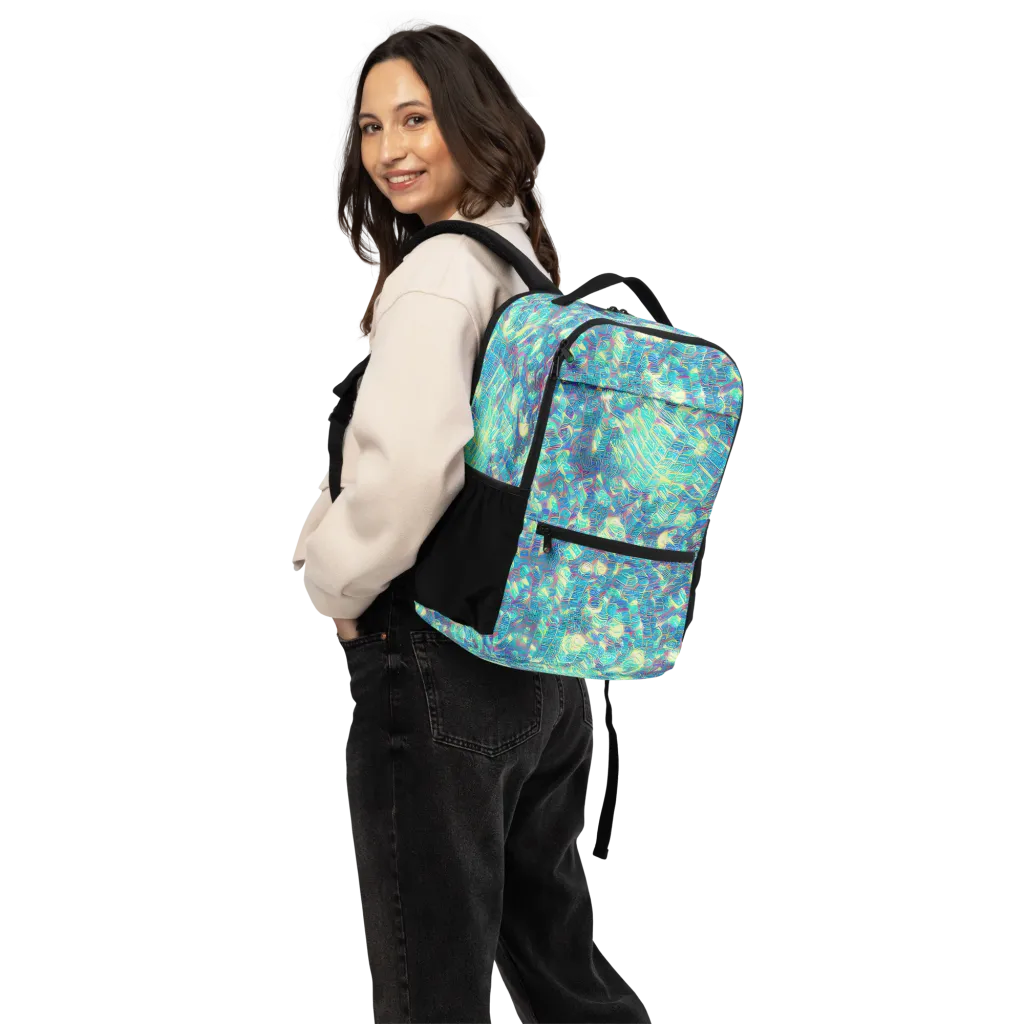 Neon Cartography on Utility Backpack — Back