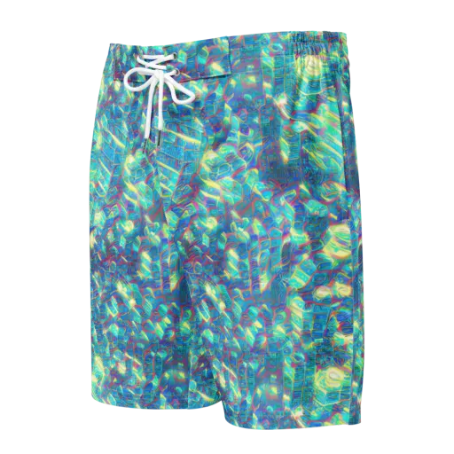 Neon Cartography on a Men's Board Shorts