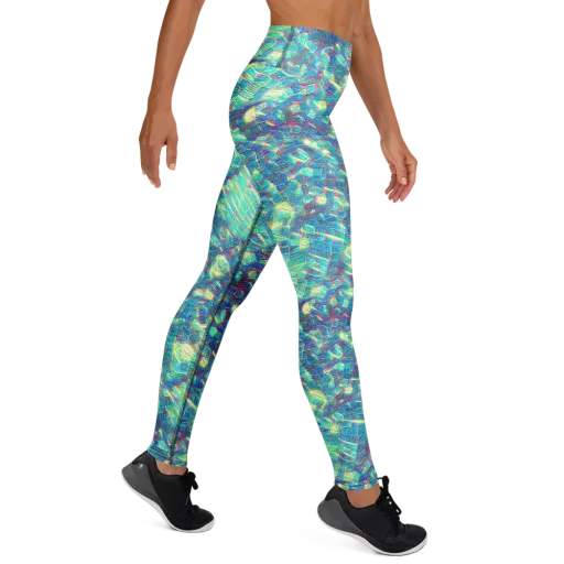 Neon Cartography on a Yoga Leggings