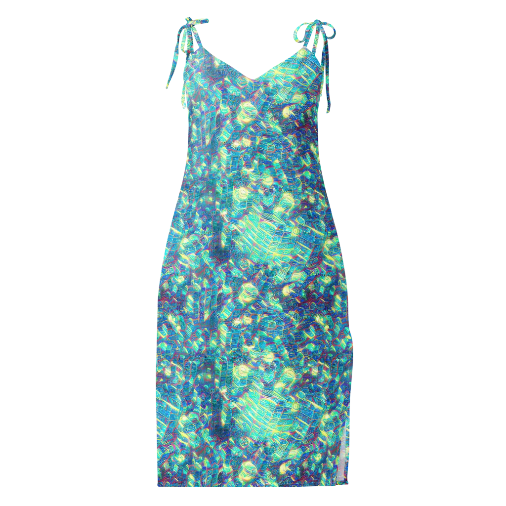 Neon Cartography on Slip Dress — Front