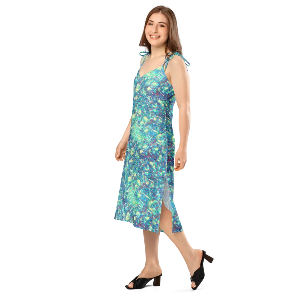 Neon Cartography on Slip Dress — Left Front