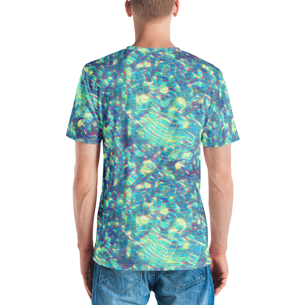Neon Cartography on Men's Crew Neck T-Shirt — Back