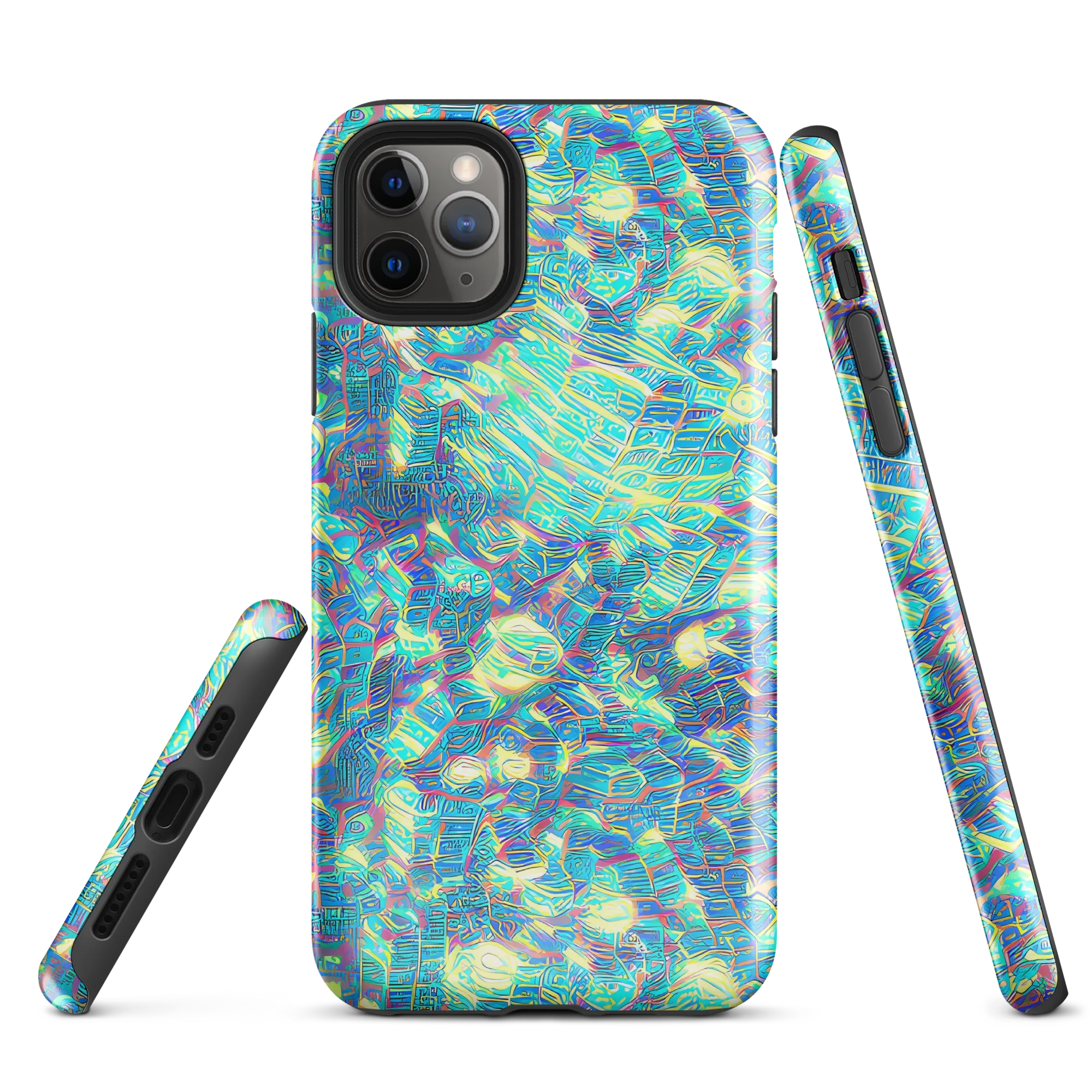 Neon Cartography on Tough Case for iPhone® — Front