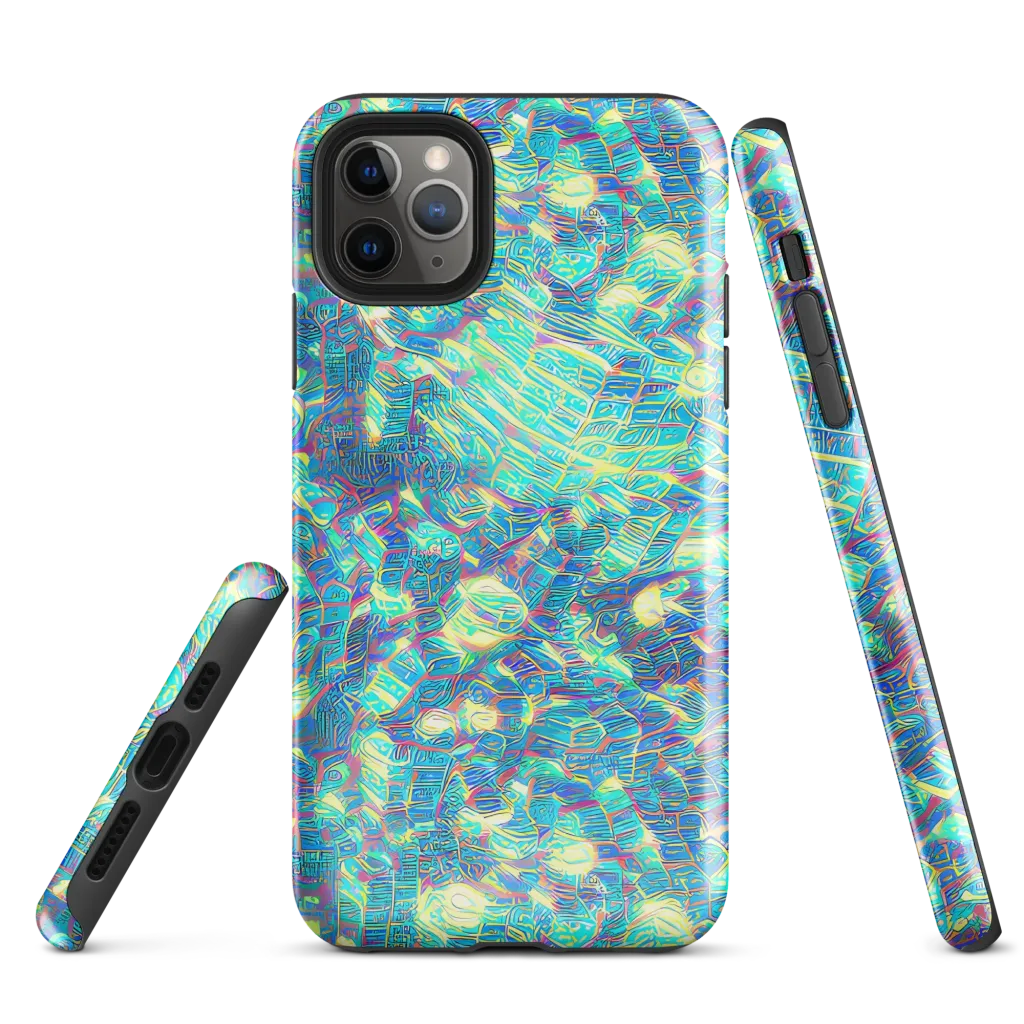 Neon Cartography on Tough Case for iPhone® — Front