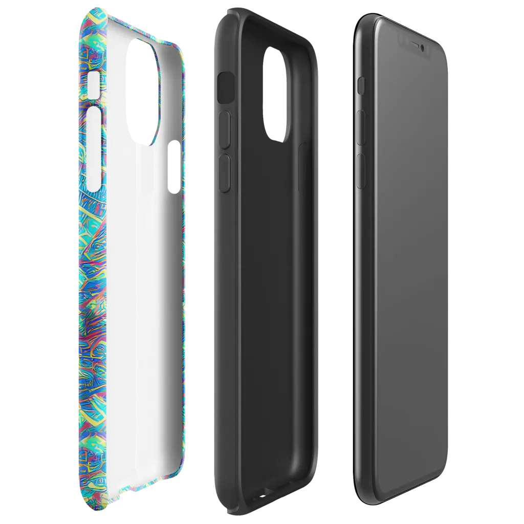 Neon Cartography on Tough Case for iPhone® — Right