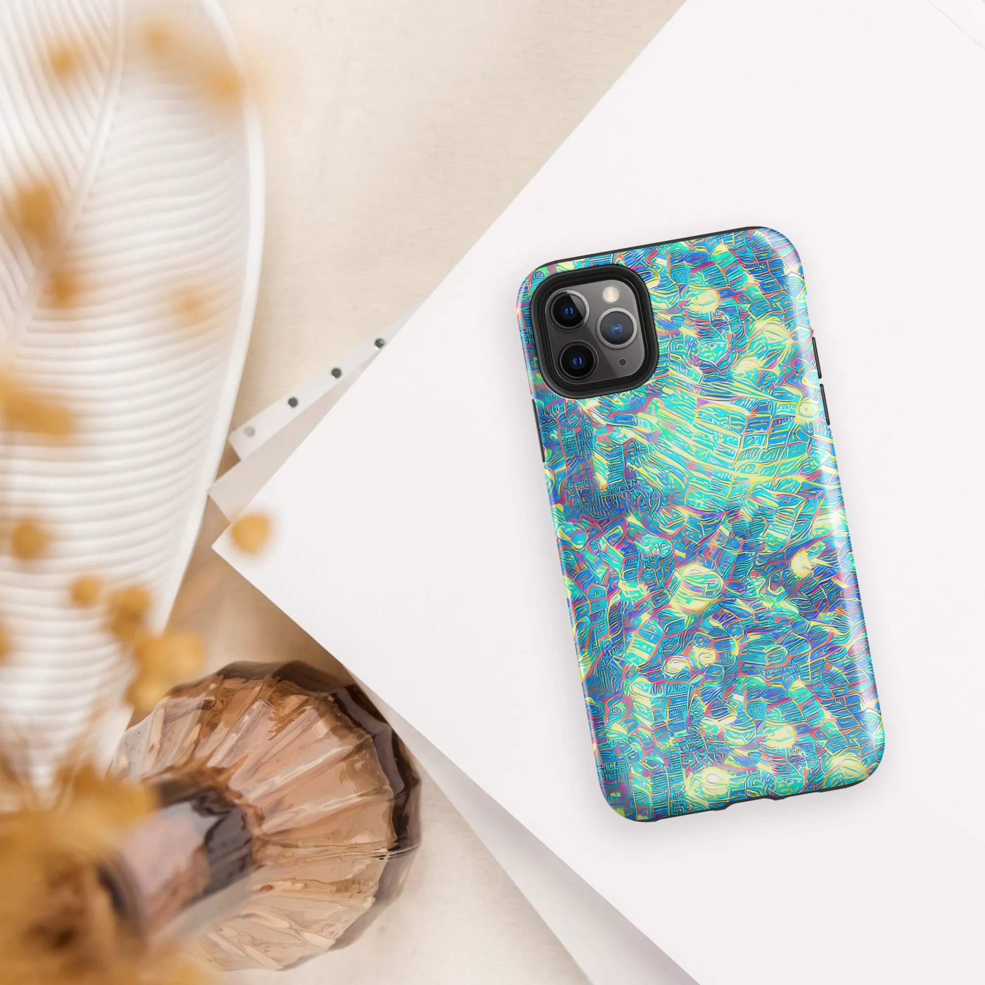 Neon Cartography on Tough Case for iPhone® — Front