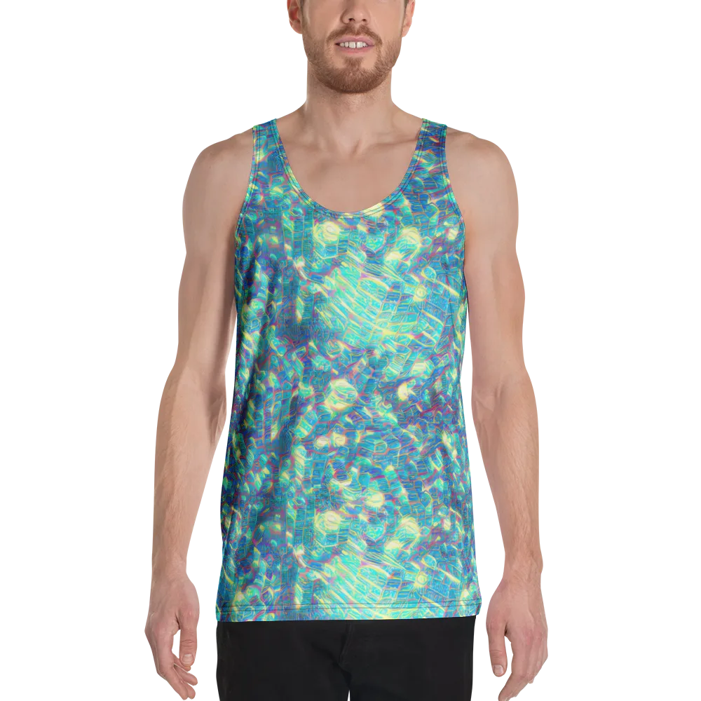 Neon Cartography on Men's Tank Top — Front