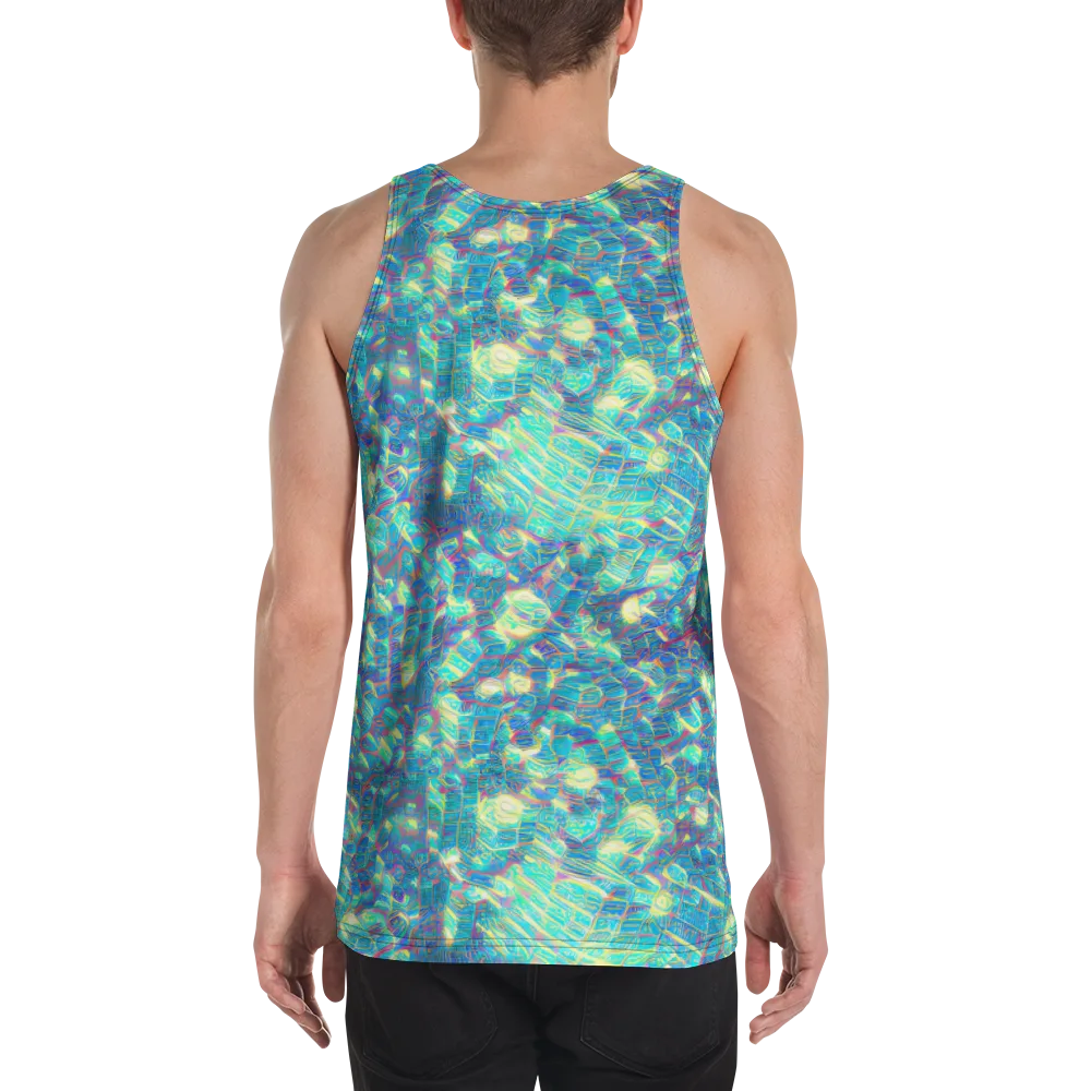 Neon Cartography on Men's Tank Top — Back