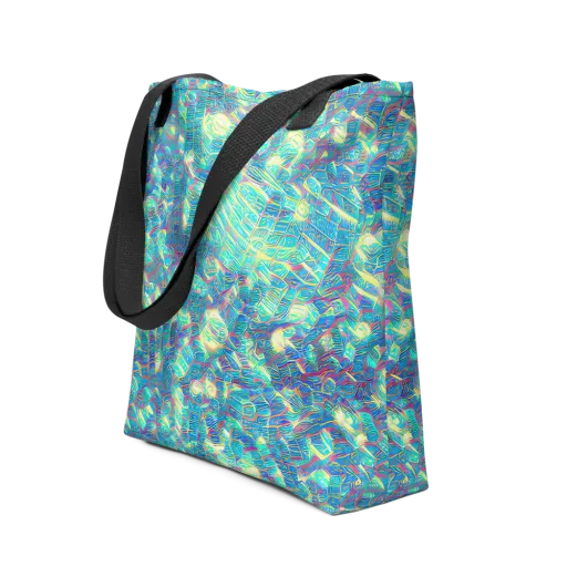 Neon Cartography on a Tote Bag