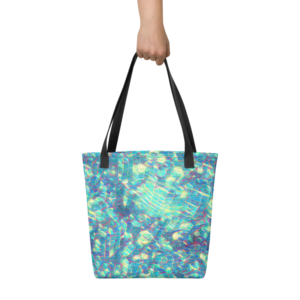 Neon Cartography on Tote Bag — Front