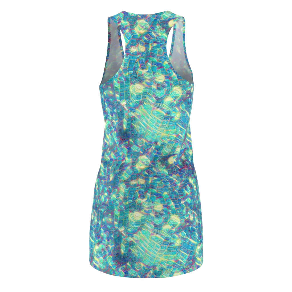 Neon Cartography on Racerback Dress — Back