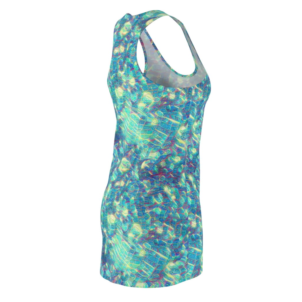 Neon Cartography on Racerback Dress — Back Side