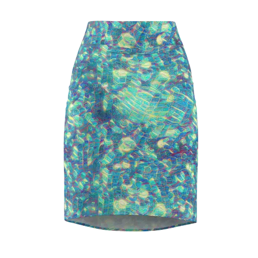 Neon Cartography on a Pencil Skirt