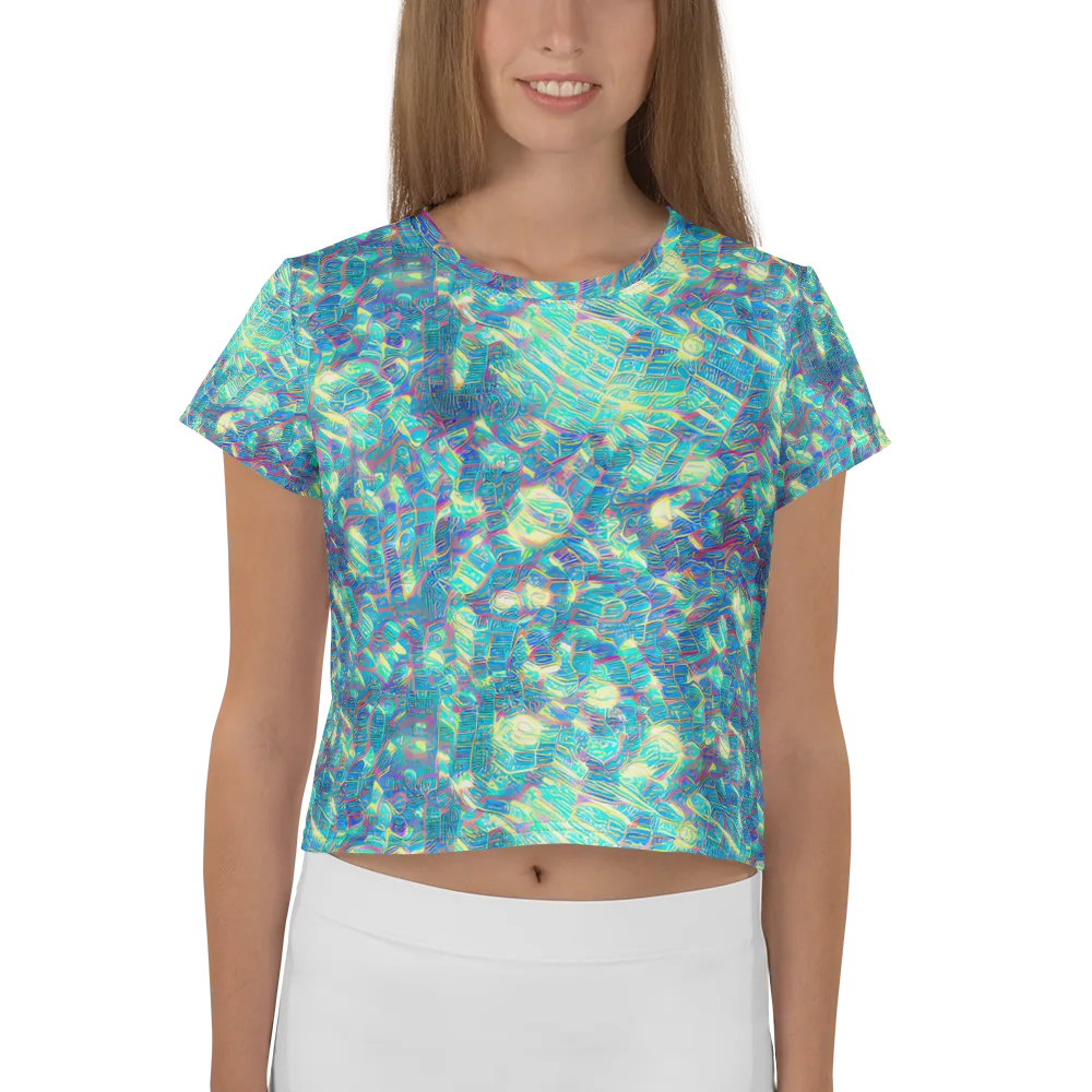 Neon Cartography on Crop Tee — Front