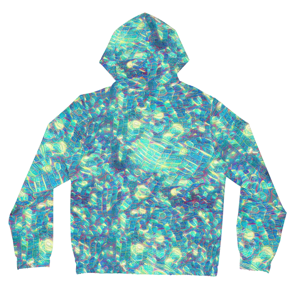 Neon Cartography on Women's Full-Zip Hoodie — Back