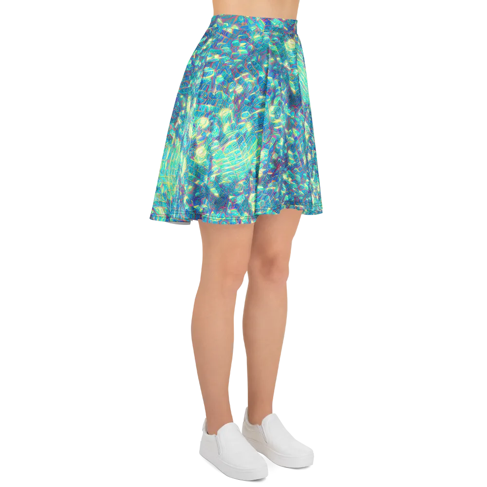 Neon Cartography on Skater Skirt — Right