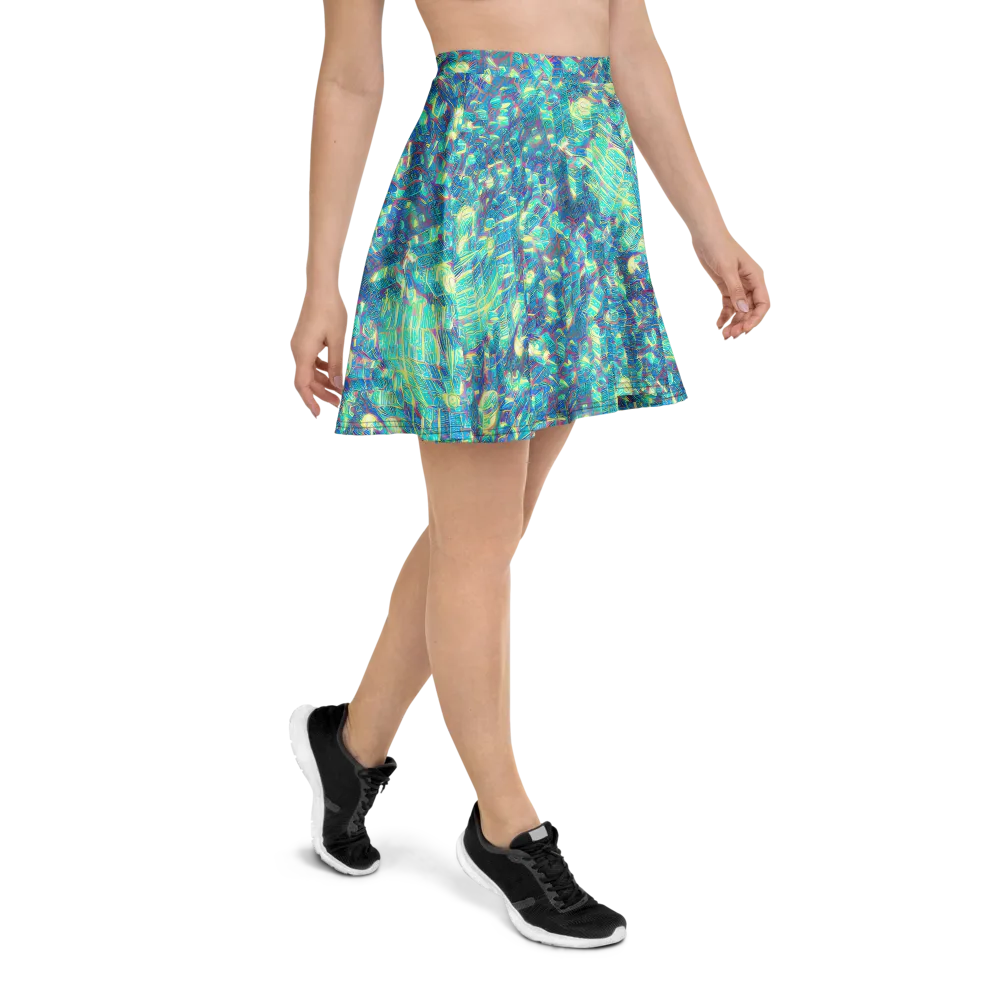 Neon Cartography on Skater Skirt — Right
