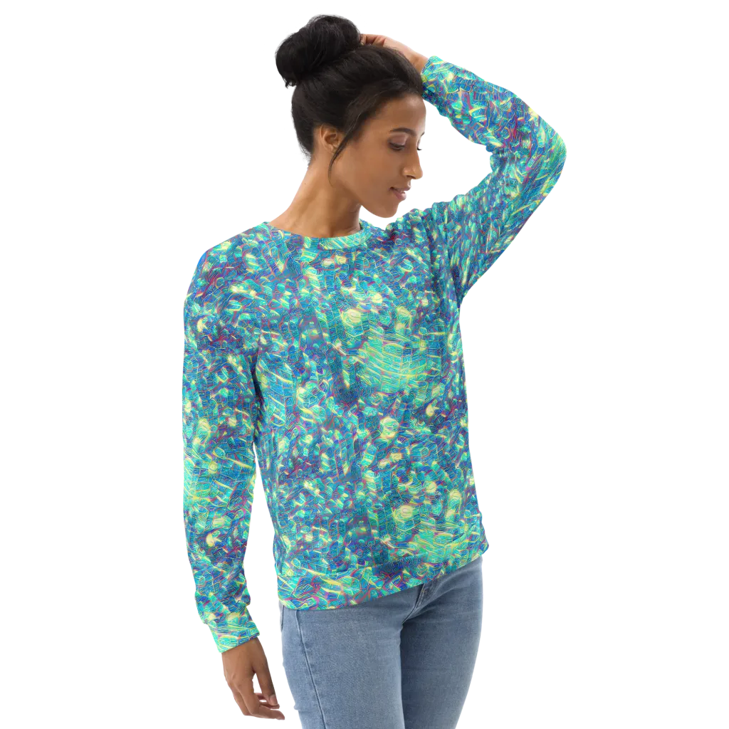 Neon Cartography on Sweatshirt — Right Front