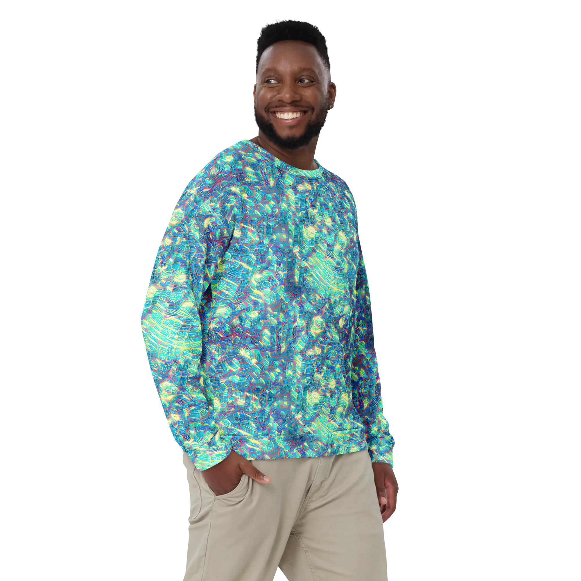 Neon Cartography on Sweatshirt — Front