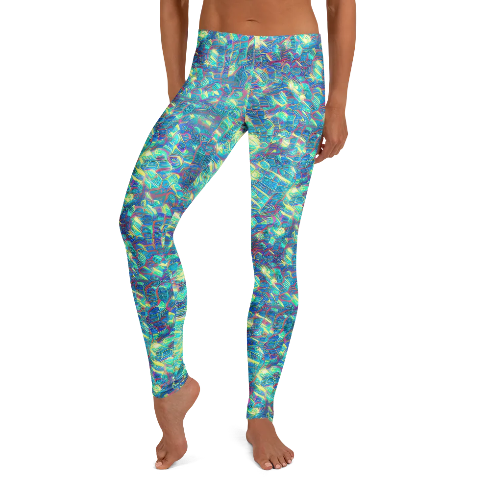 Neon Cartography on Leggings — Front