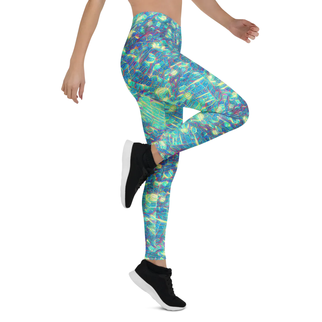 Neon Cartography on Leggings — Right