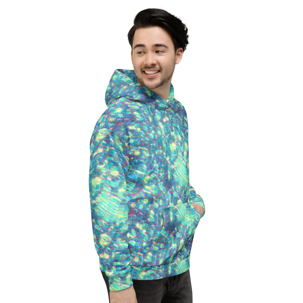 Neon Cartography on Hoodie — Right