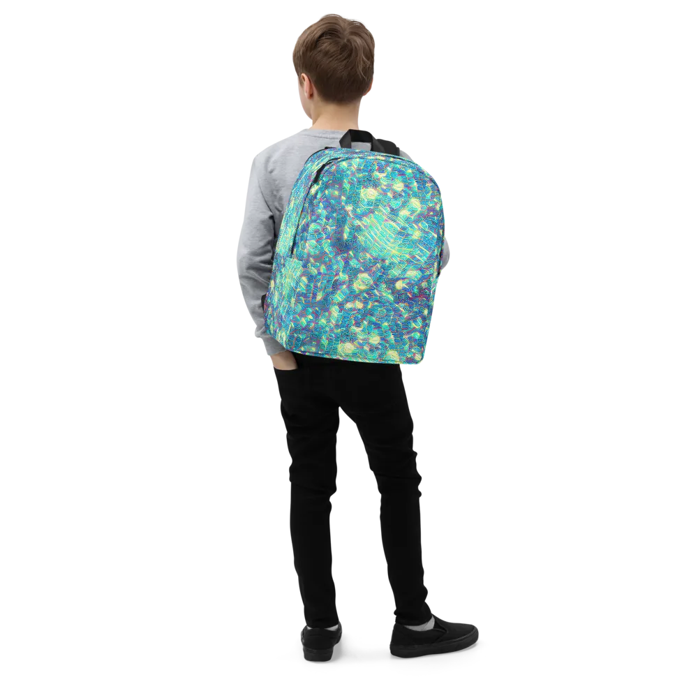 Neon Cartography on Minimalist Backpack — Right Front