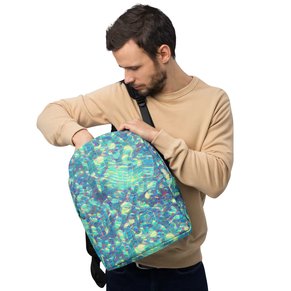 Neon Cartography on Minimalist Backpack — Front