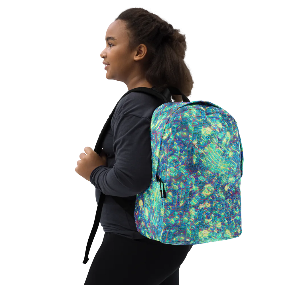 Neon Cartography on Minimalist Backpack — Right Front