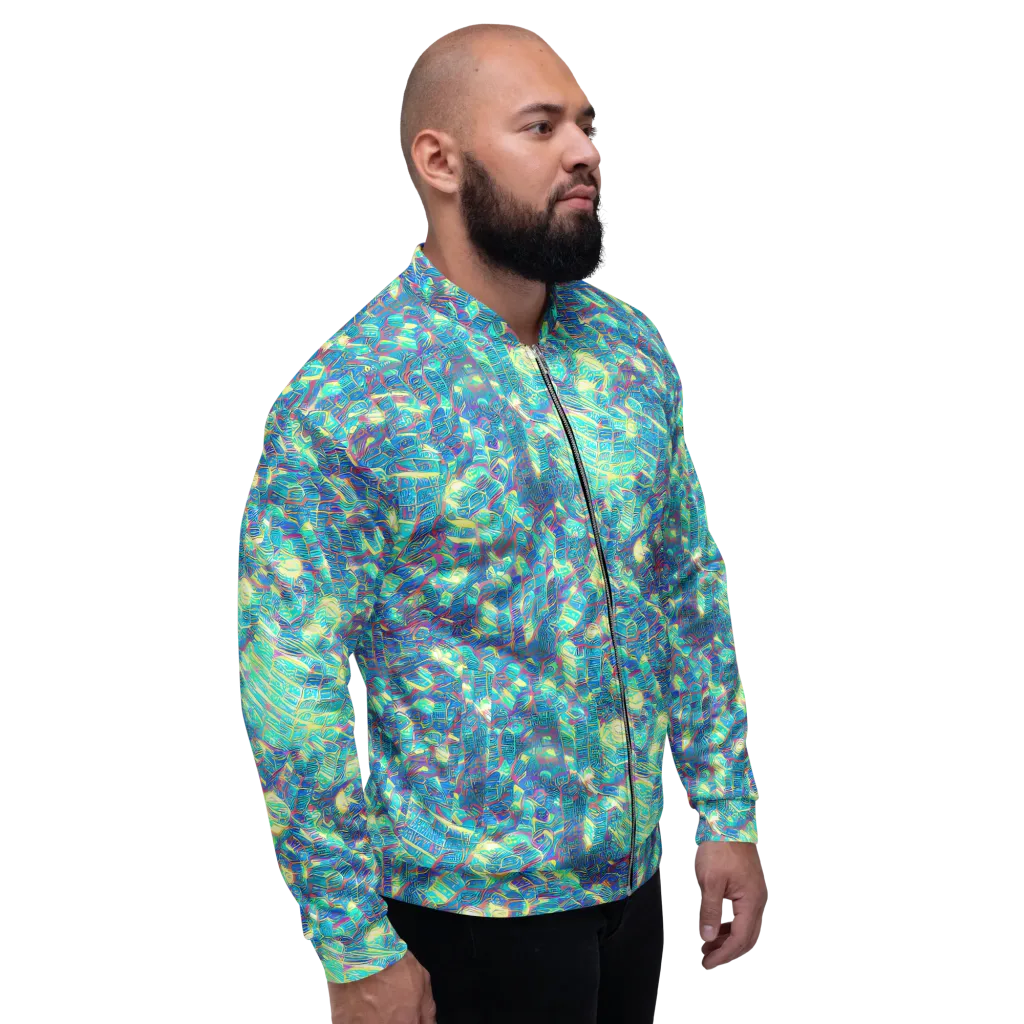 Neon Cartography on Bomber Jacket — Right