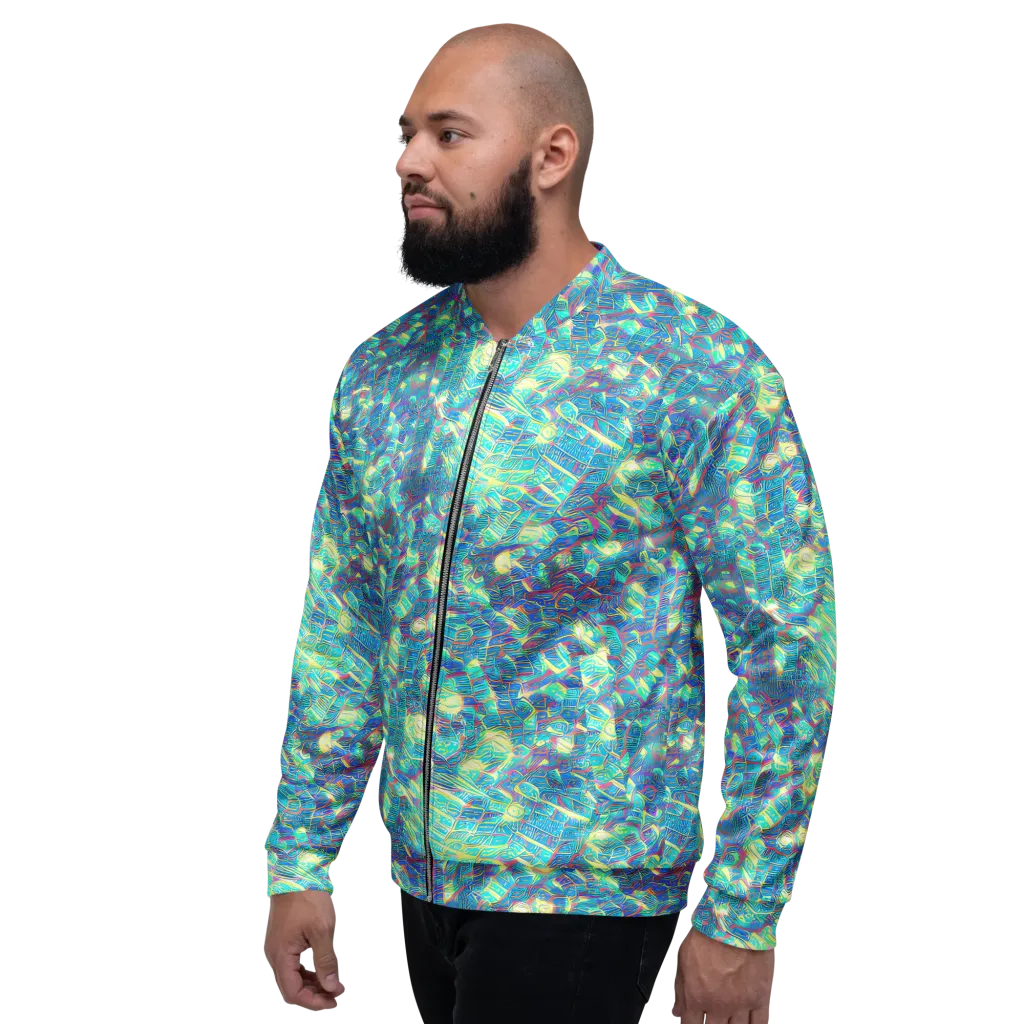 Neon Cartography on Bomber Jacket — Left