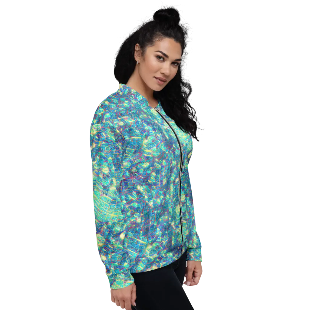Neon Cartography on Bomber Jacket — Right