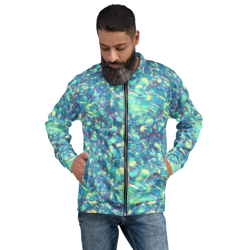 Neon Cartography on Bomber Jacket — Front