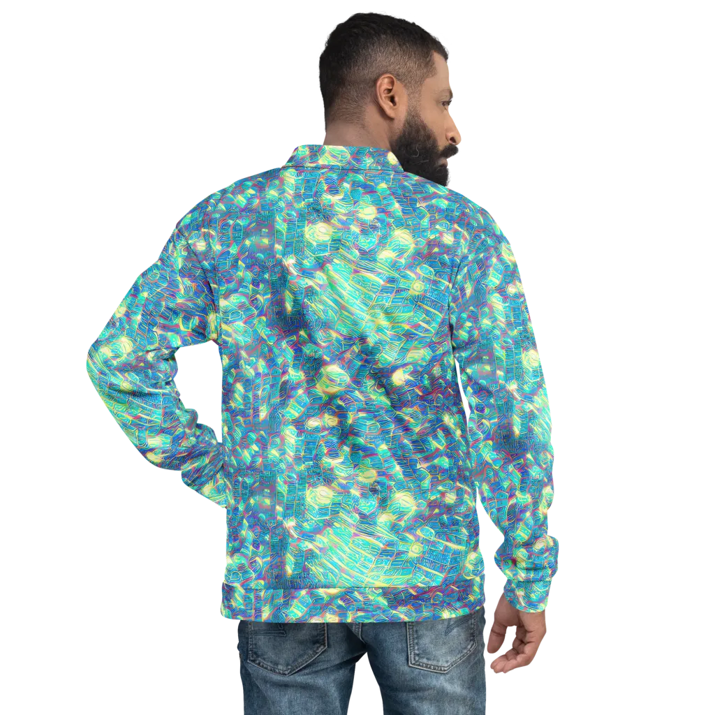 Neon Cartography on Bomber Jacket — Back