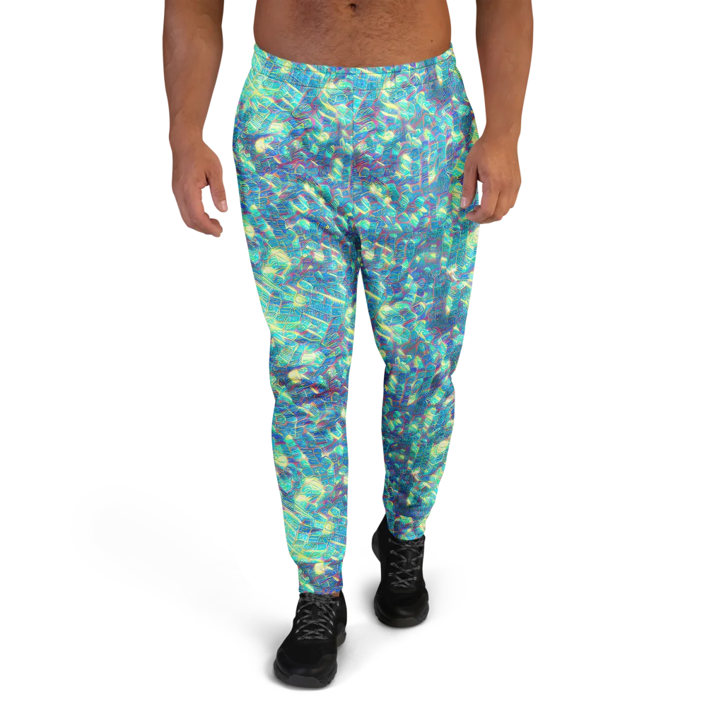 Neon Cartography on Men's Joggers — Front