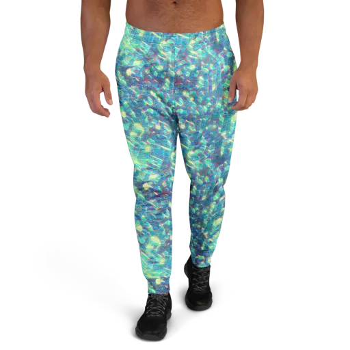 Neon Cartography on a Men's Joggers