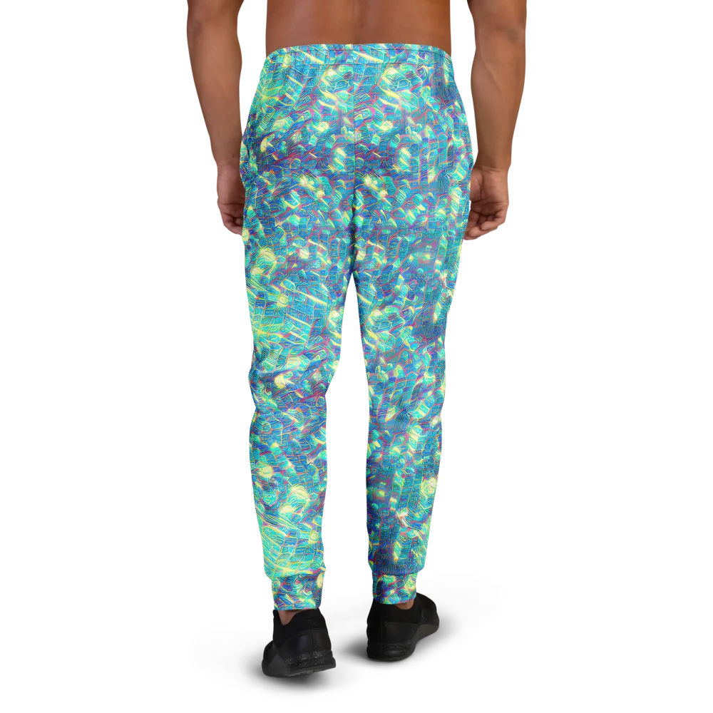 Neon Cartography on Men's Joggers — Back