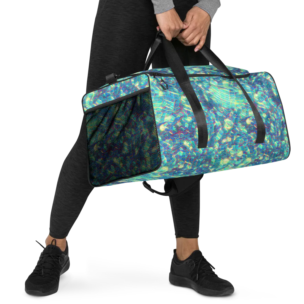 Neon Cartography on Duffle Bag — Right Front