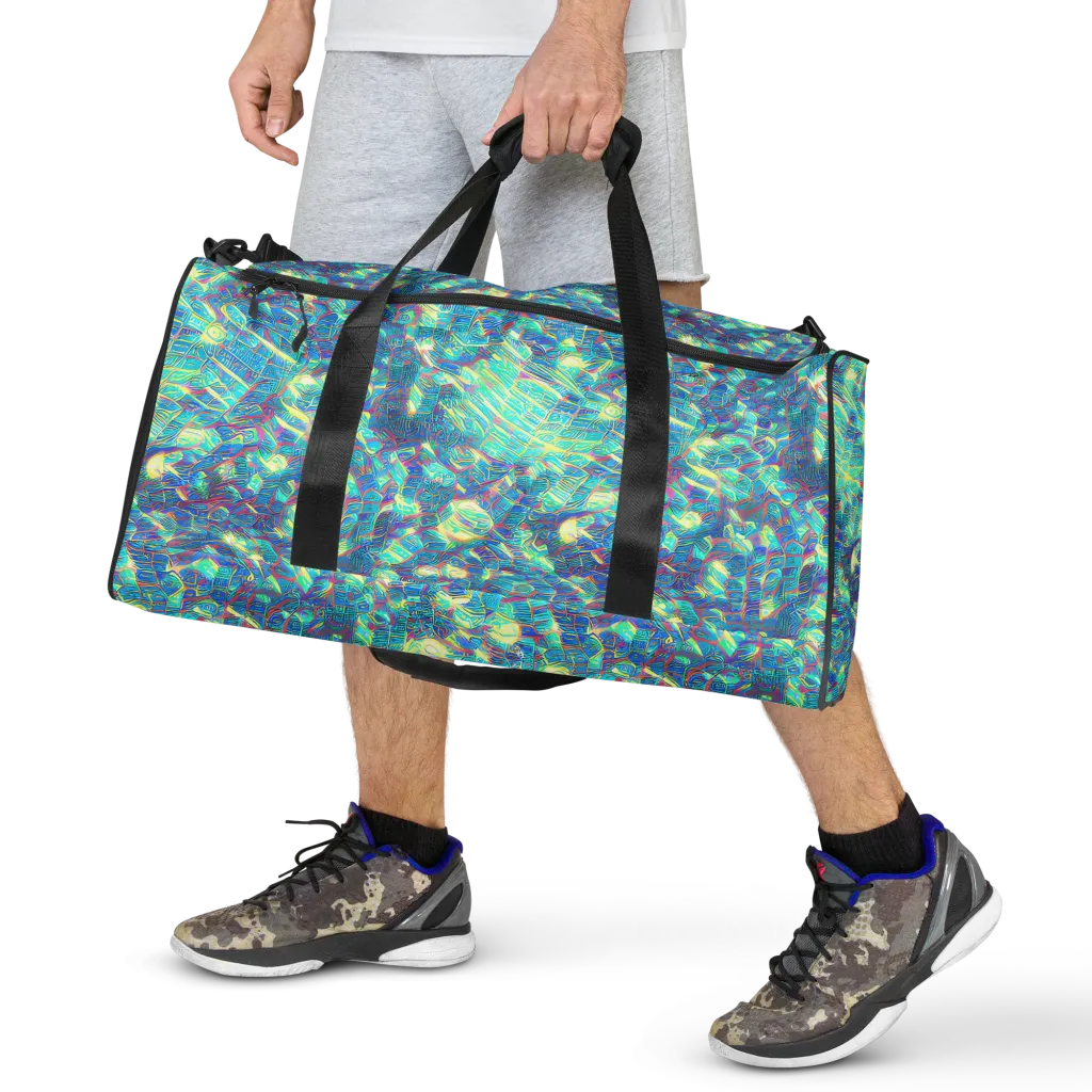 Neon Cartography on Duffle Bag — Front