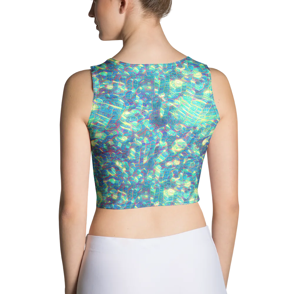 Neon Cartography on Crop Top — Back