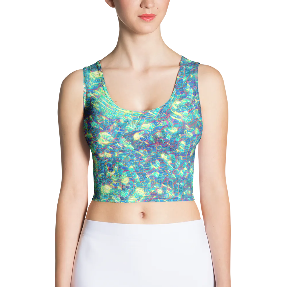 Neon Cartography on Crop Top — Front