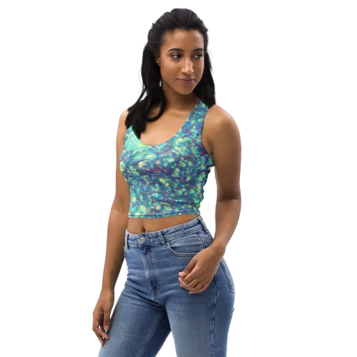 Neon Cartography on a Crop Top