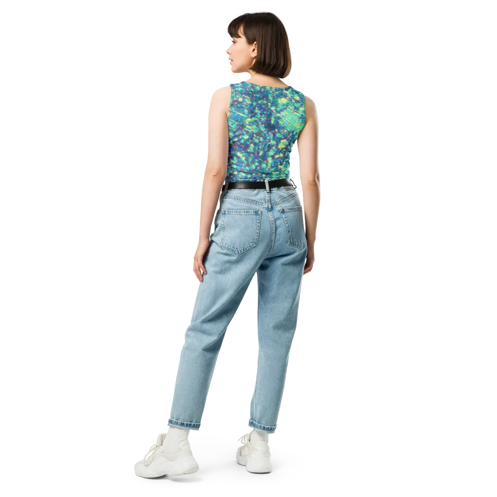 Neon Cartography on Crop Top — Back