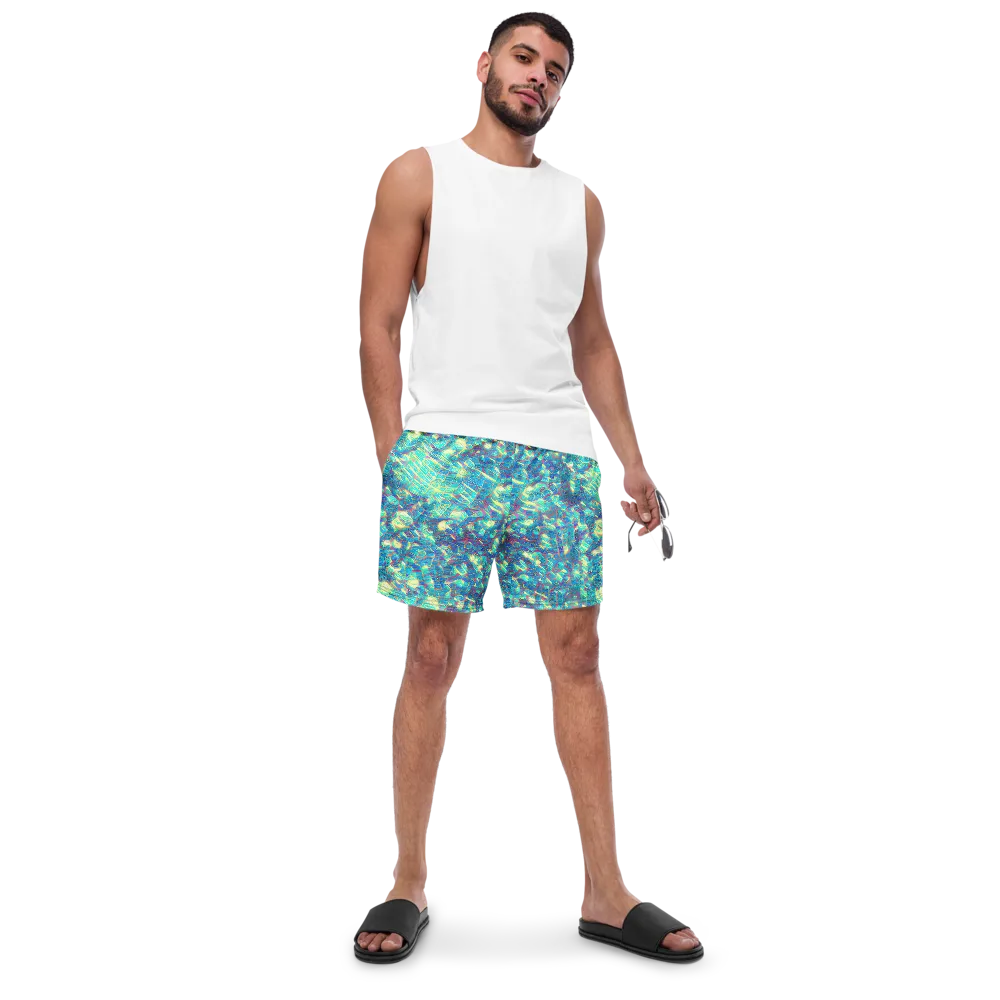Neon Cartography on Swim Trunks — Front